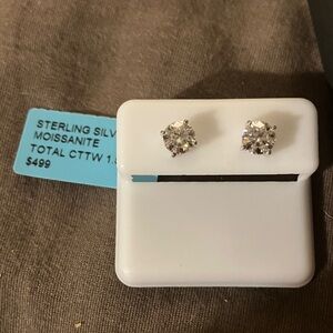 Sterling Silver Moissanite Stud Earrings